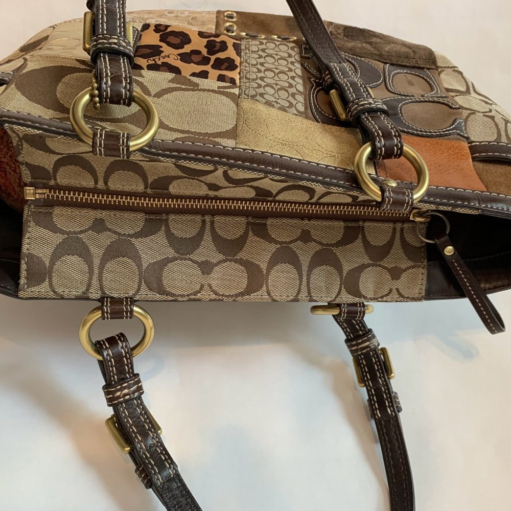 Coach Signature Patchwork Shoulder Bag Large Gem